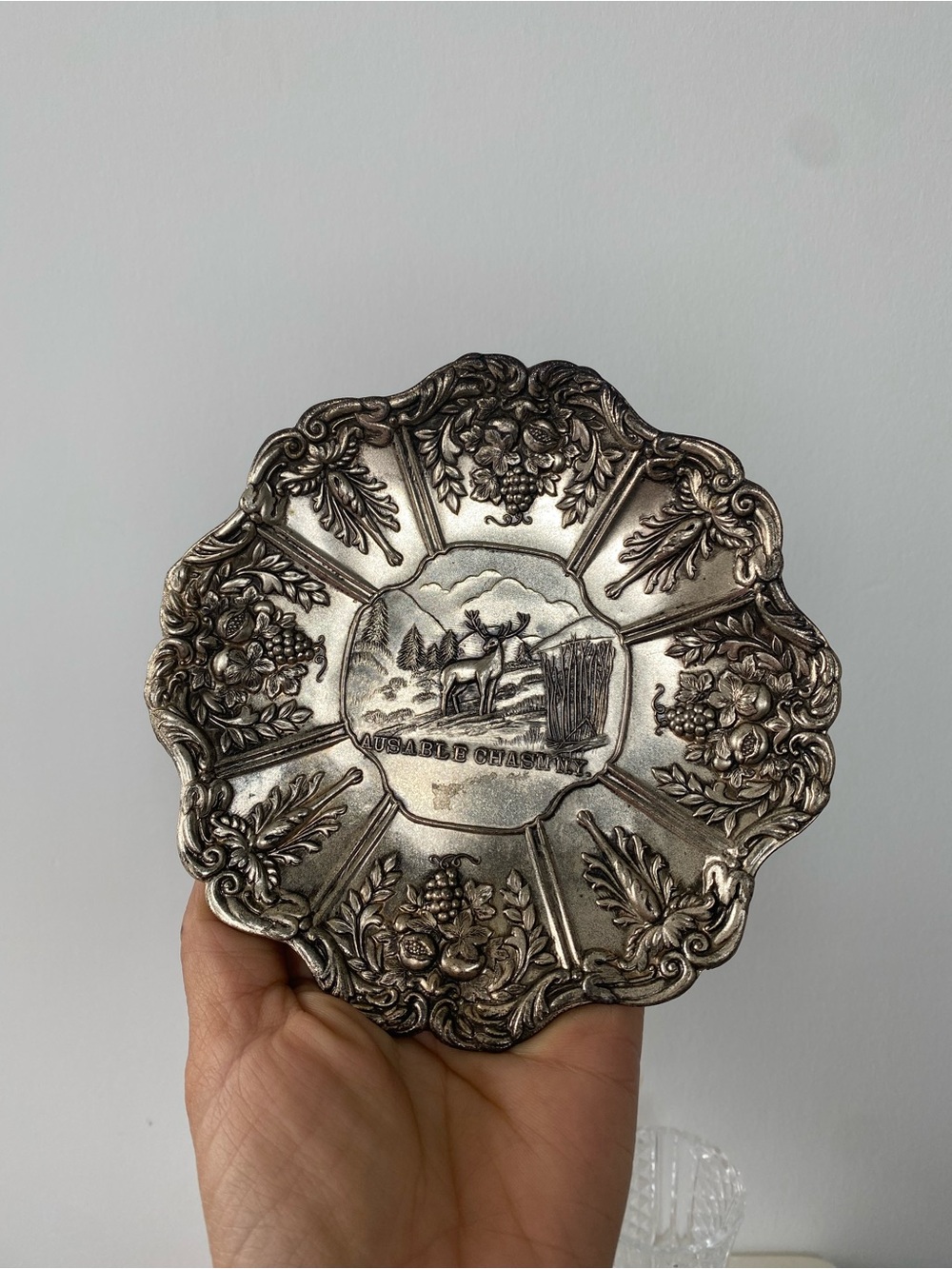 Beautiful vintage metal trinket dish